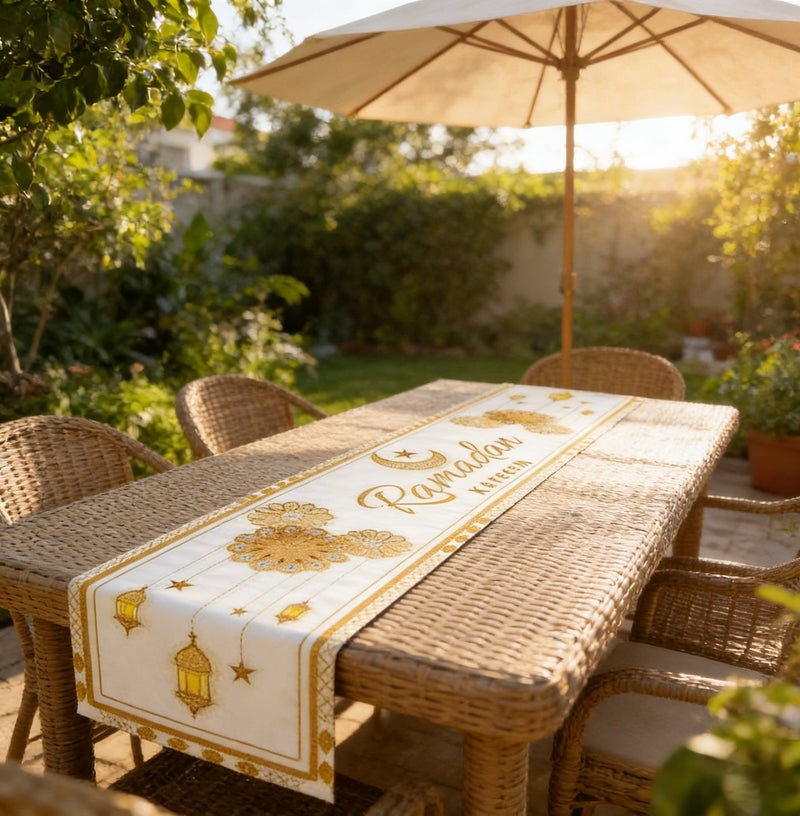 Ramadan Mubarak Table Runner Table Decorations - Ramadan Mosque Lantern Islamic Happy Ramadan Mubarak 2026 Party Supplies Decorations - Image 3